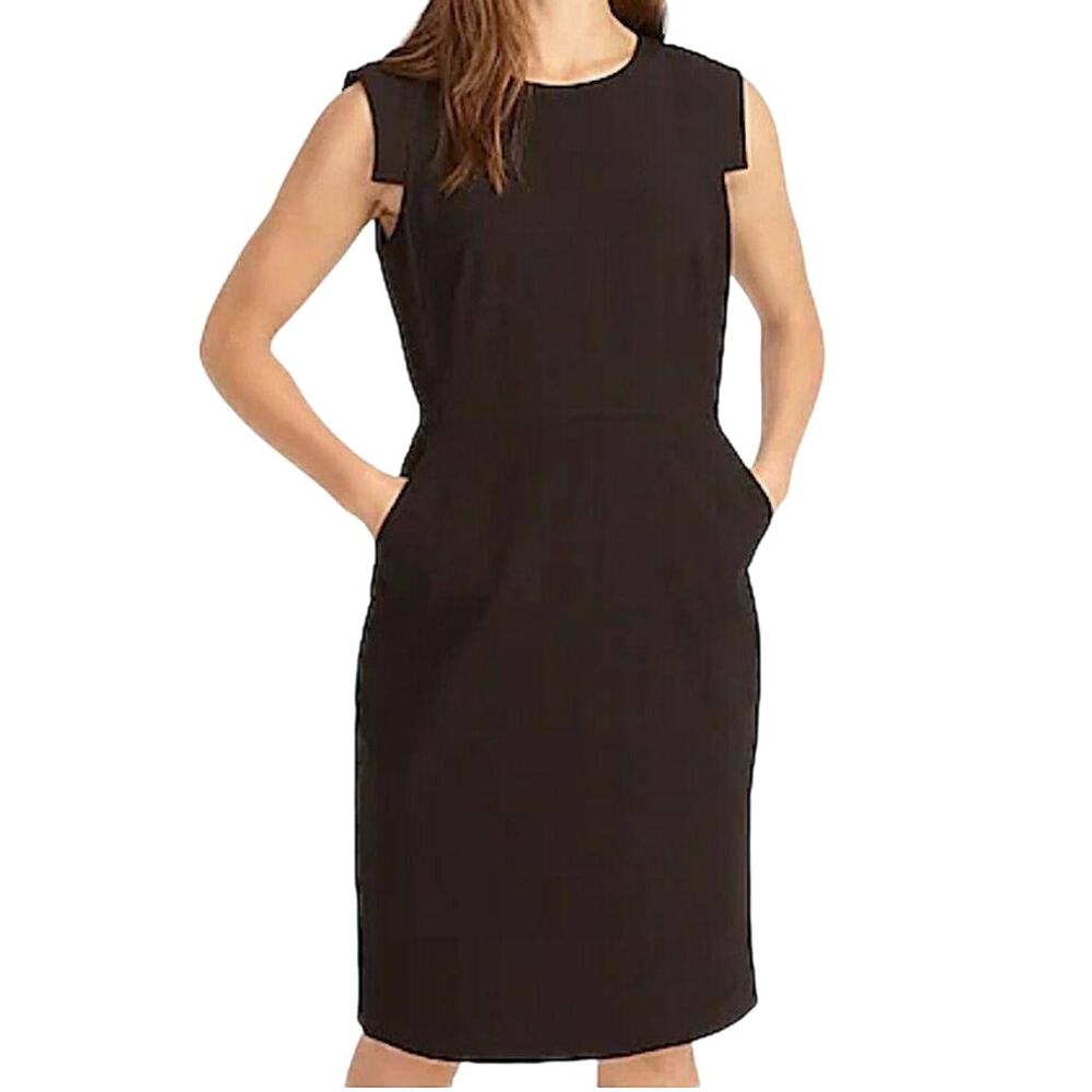 J.Crew Resume Sheath Dress Italian Stretch Wool Cap Sleeves Career Gray 4